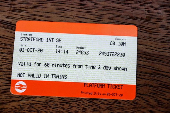 my platform ticket dated 01/10/2020 - cost £0.10p