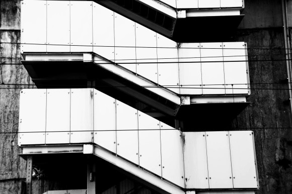 external stairway cladding with each rise or drop emulating a 'Z' shape