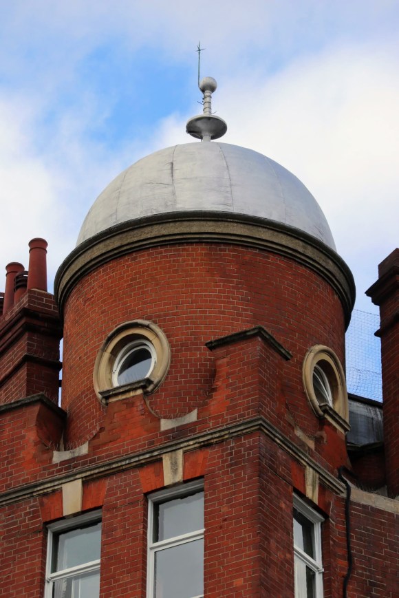 an elevated shot of 'York House' along York Road with a corner turett and a domed roof